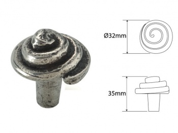 Finesse Helix - Genuine Pewter Cabinet Knob